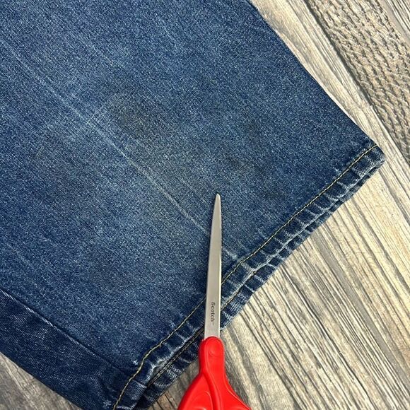 🔥🔥Vintage Karl Kani Baggy Fit Raw Denim Embroidered Jeans Shorts Jorts Men Sz - Picture 12 of 13